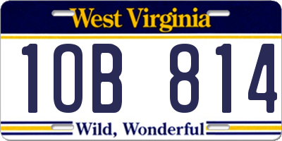 WV license plate 1OB814