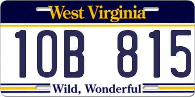 WV license plate 1OB815