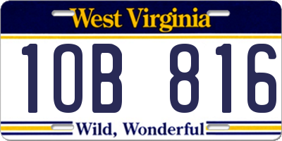 WV license plate 1OB816