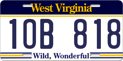 WV license plate 1OB818