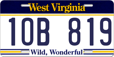 WV license plate 1OB819