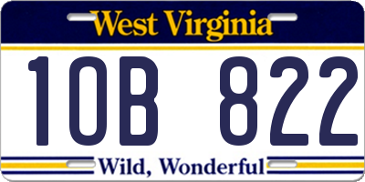 WV license plate 1OB822