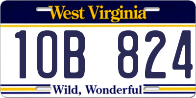 WV license plate 1OB824
