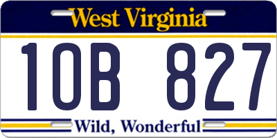 WV license plate 1OB827