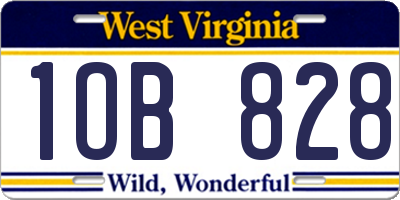WV license plate 1OB828