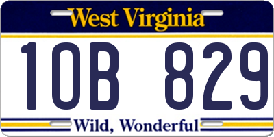 WV license plate 1OB829