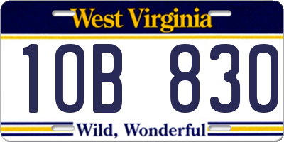 WV license plate 1OB830