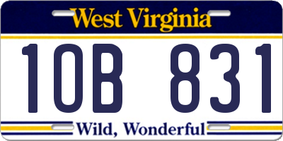 WV license plate 1OB831