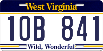 WV license plate 1OB841