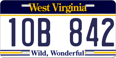 WV license plate 1OB842