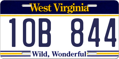 WV license plate 1OB844