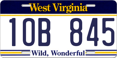 WV license plate 1OB845