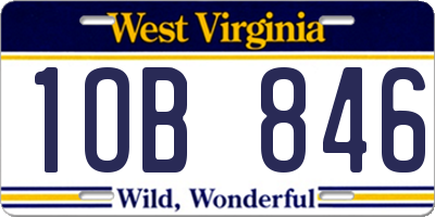 WV license plate 1OB846