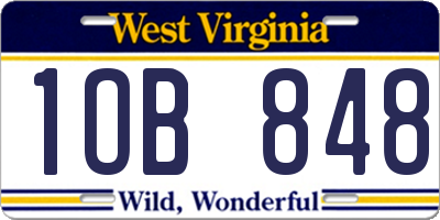 WV license plate 1OB848