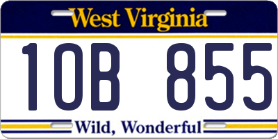 WV license plate 1OB855