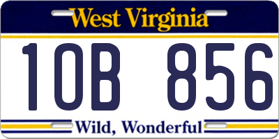 WV license plate 1OB856