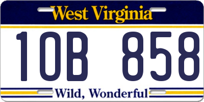 WV license plate 1OB858