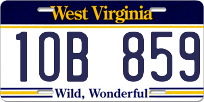 WV license plate 1OB859