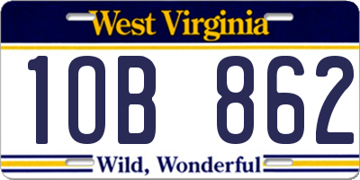WV license plate 1OB862