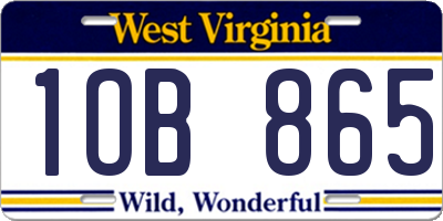 WV license plate 1OB865