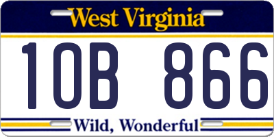 WV license plate 1OB866