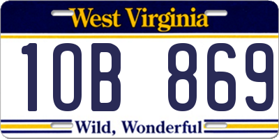 WV license plate 1OB869