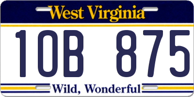 WV license plate 1OB875