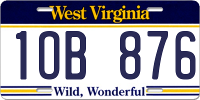 WV license plate 1OB876
