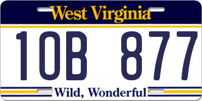 WV license plate 1OB877