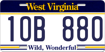 WV license plate 1OB880