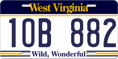 WV license plate 1OB882