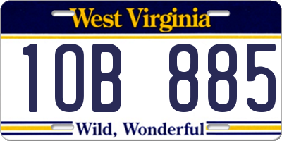 WV license plate 1OB885