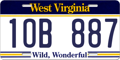 WV license plate 1OB887