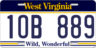 WV license plate 1OB889