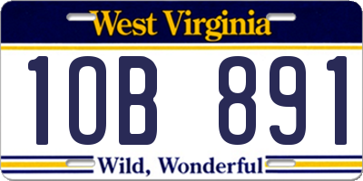 WV license plate 1OB891