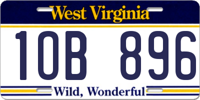 WV license plate 1OB896