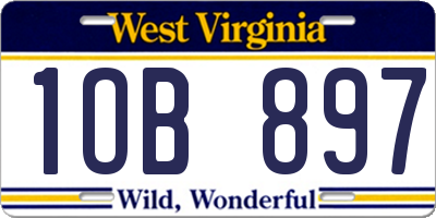 WV license plate 1OB897