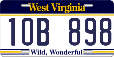 WV license plate 1OB898