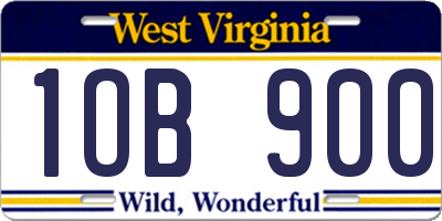 WV license plate 1OB900