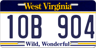 WV license plate 1OB904