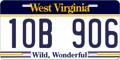 WV license plate 1OB906