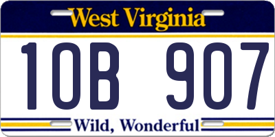 WV license plate 1OB907