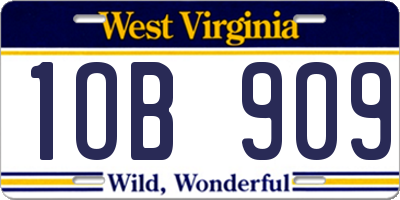 WV license plate 1OB909