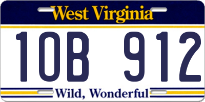 WV license plate 1OB912