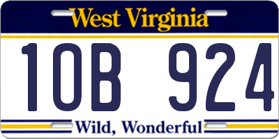 WV license plate 1OB924