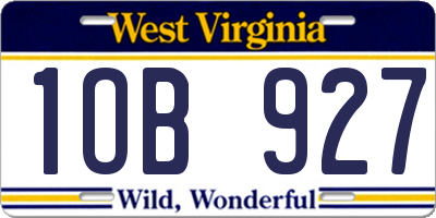 WV license plate 1OB927