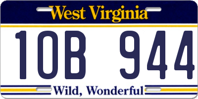 WV license plate 1OB944