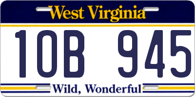 WV license plate 1OB945