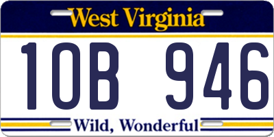 WV license plate 1OB946