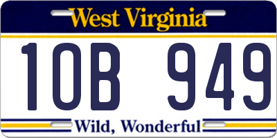 WV license plate 1OB949